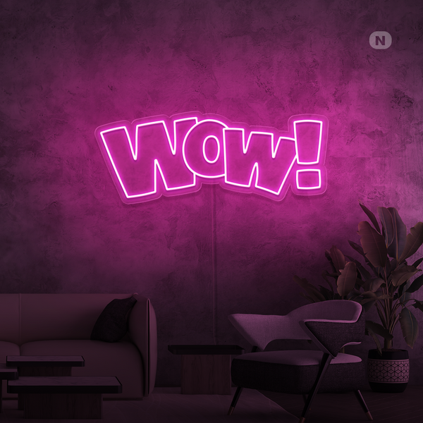 Cartel de neón Wow!