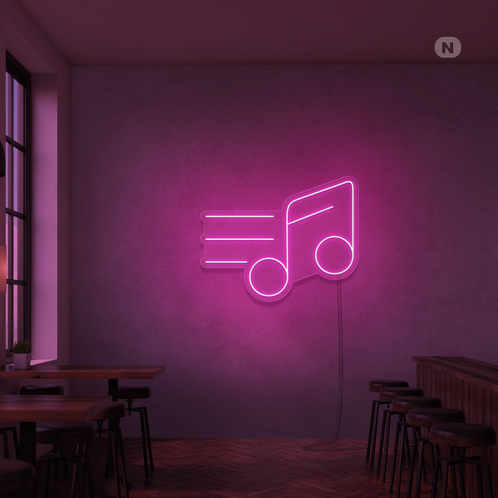 Cartel neon Nota musical