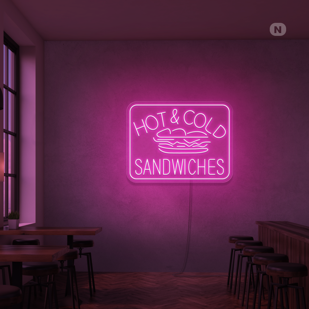 Cartel neon Hot & Cold Sandwiches