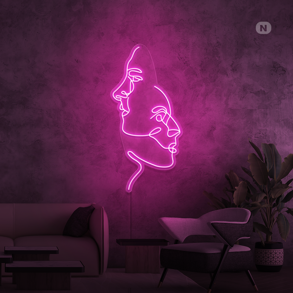 Cartel neon Los rostros