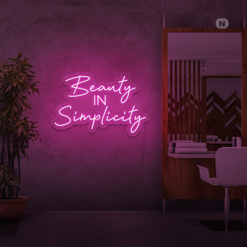 Cartel neon Beauty in Simplicity