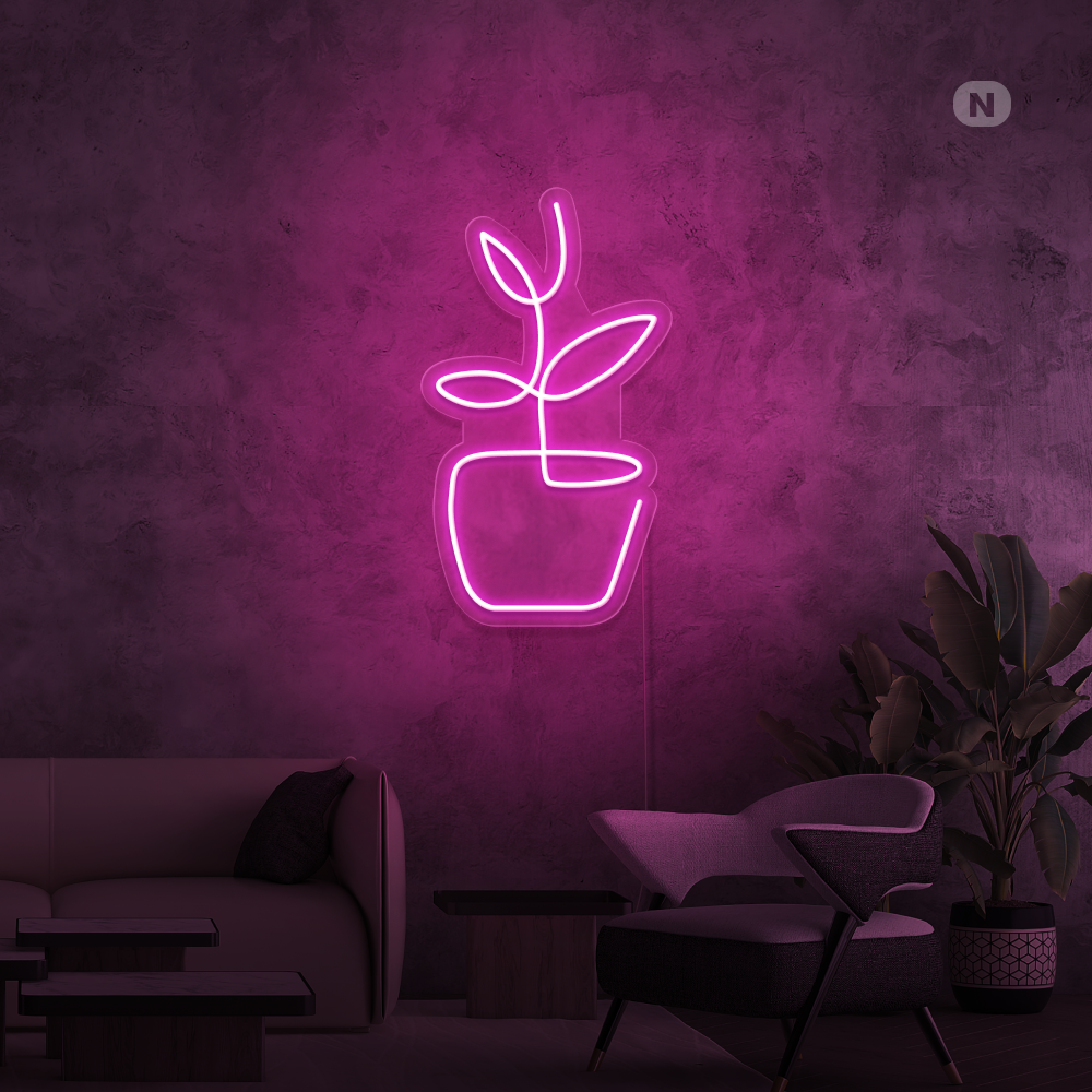 Cartel neon Maceta