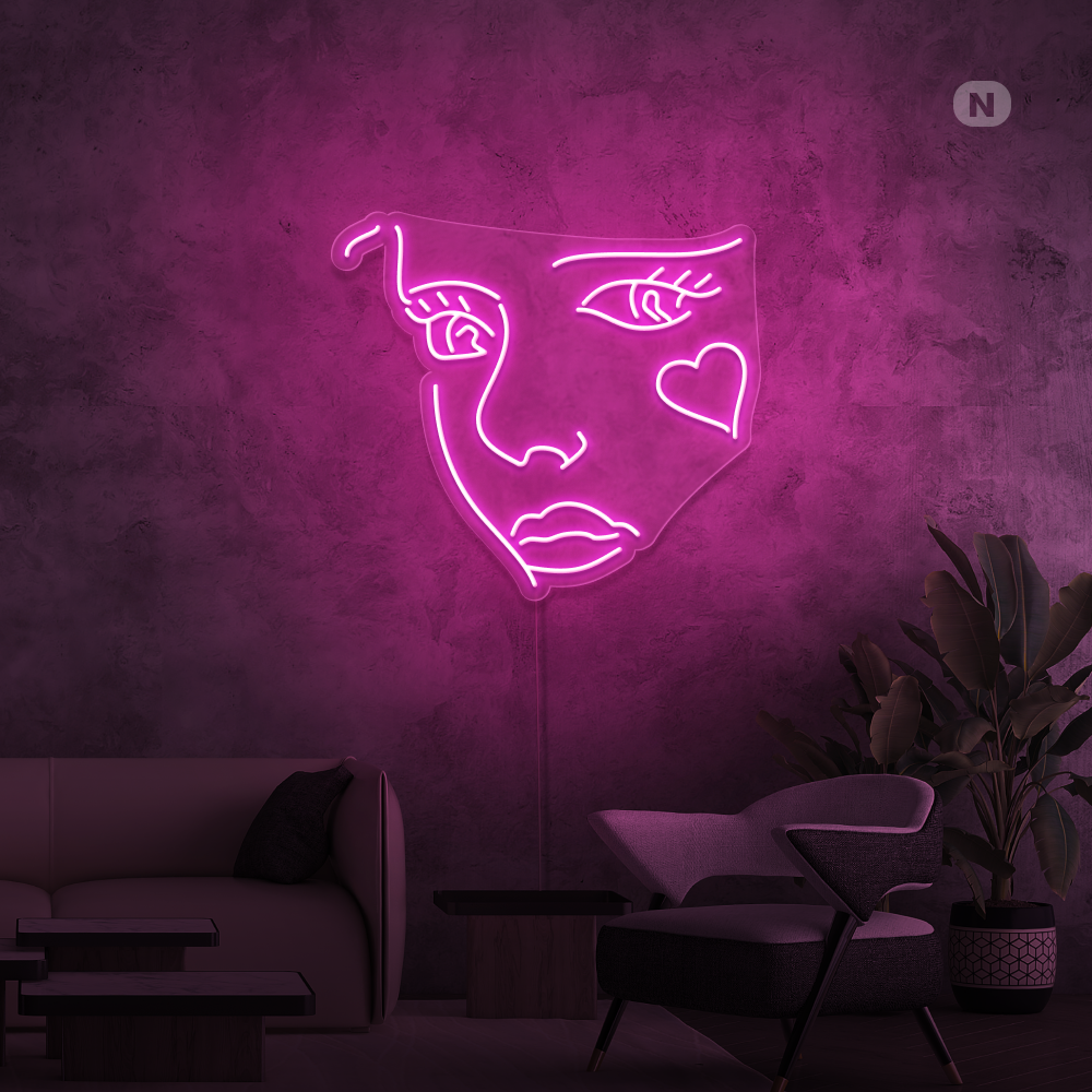 Cartel neon Cara de Joker