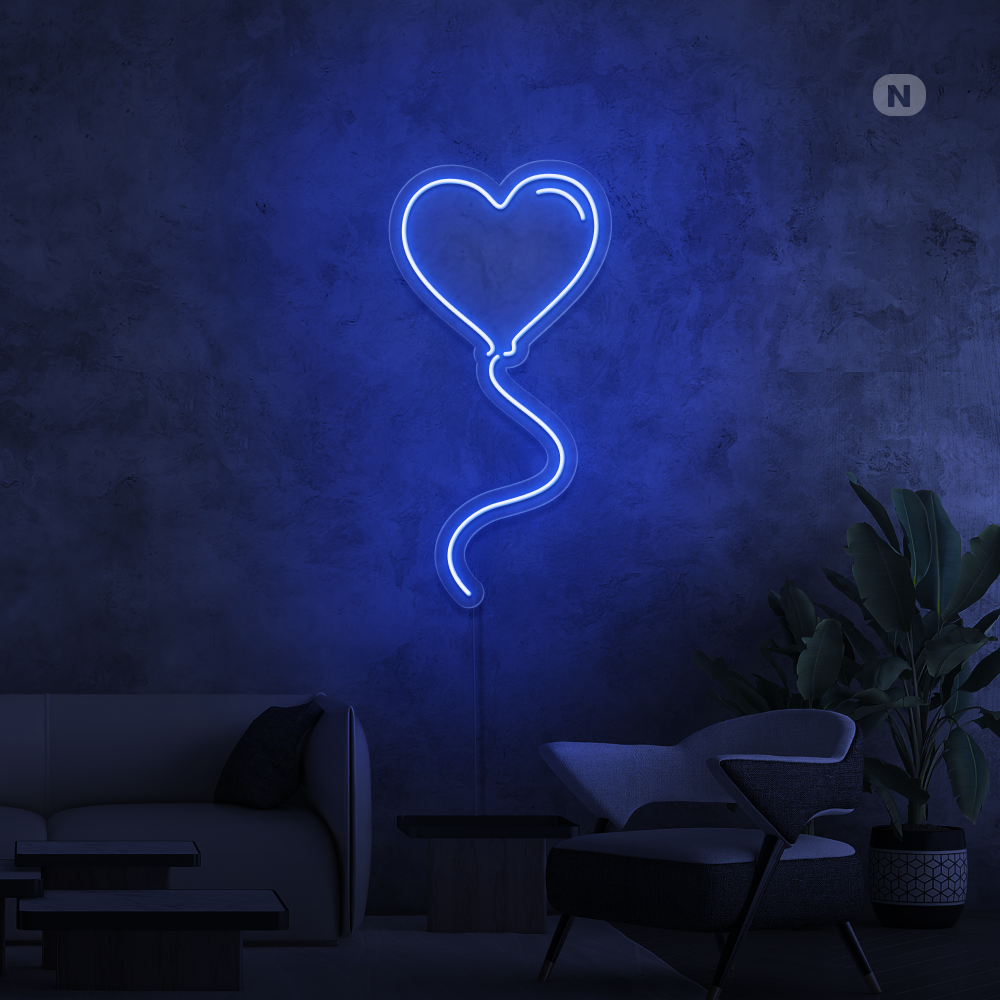 Cartel neon Globo del amor