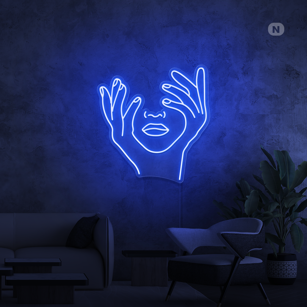 Cartel neon Rostro artístico