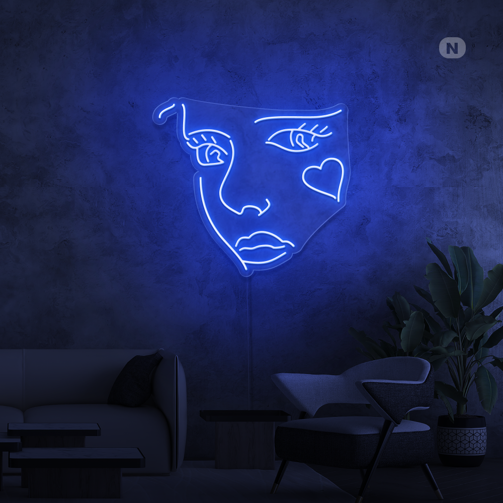 Cartel neon Cara de Joker