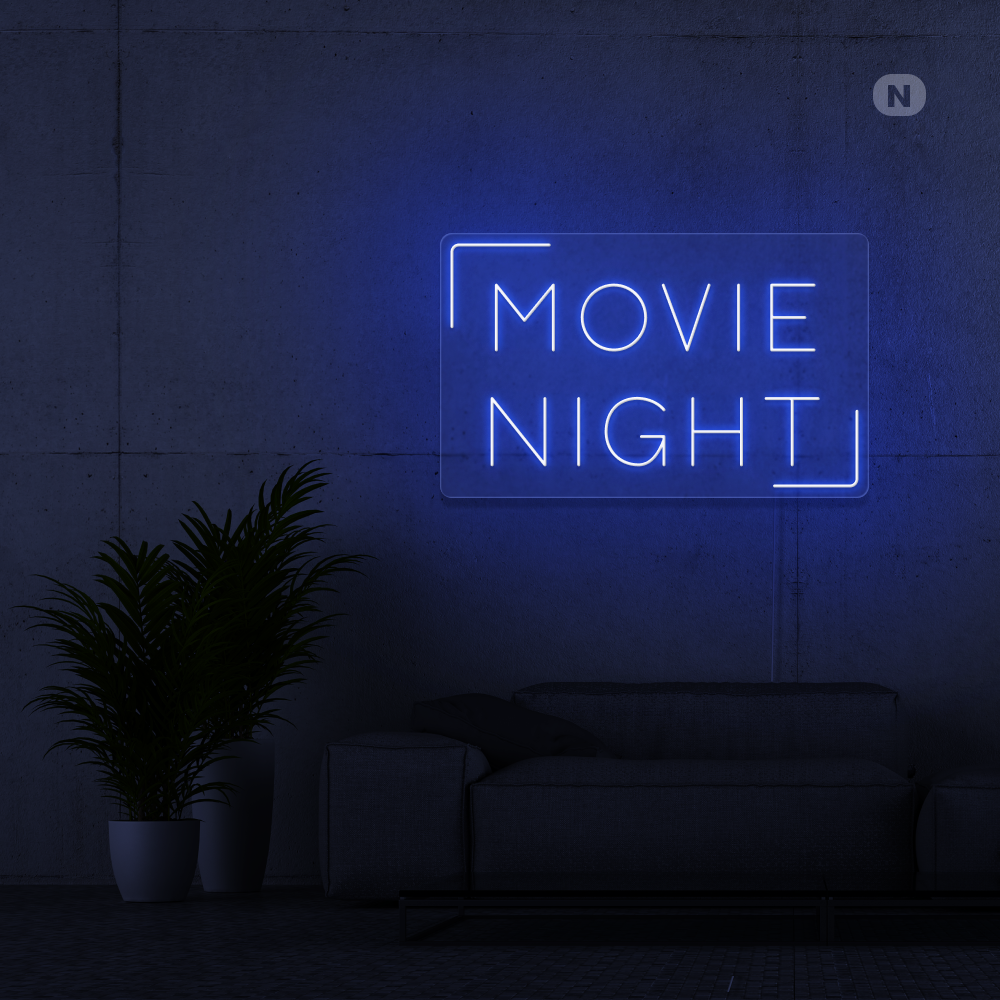 Cartel neon Movie Night