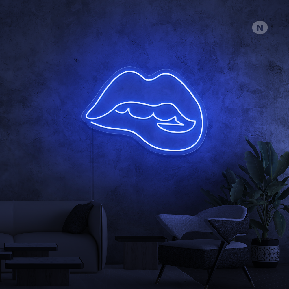 Cartel neon Labio seductor