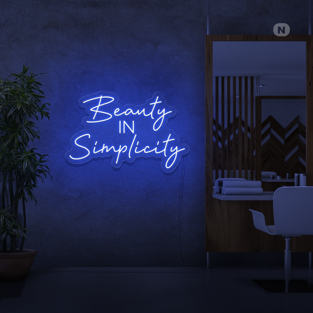 Cartel neon Beauty in Simplicity