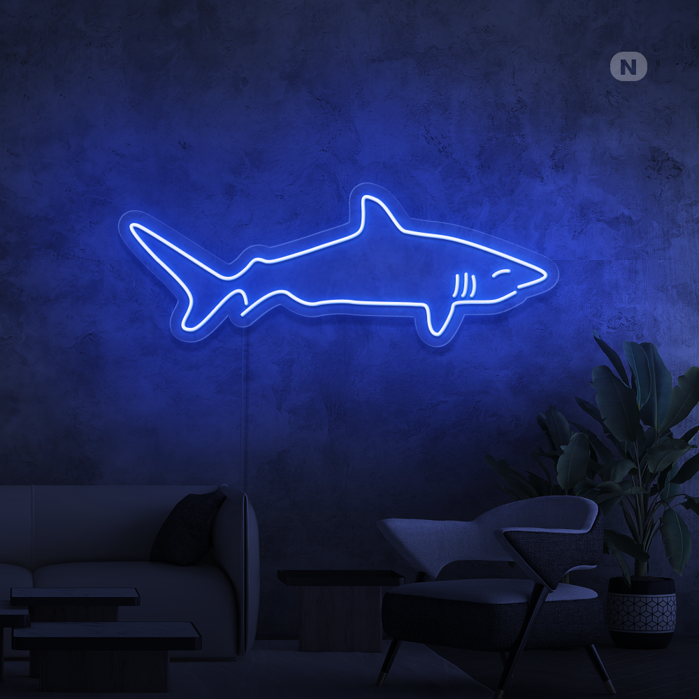 Cartel neon Tiburón