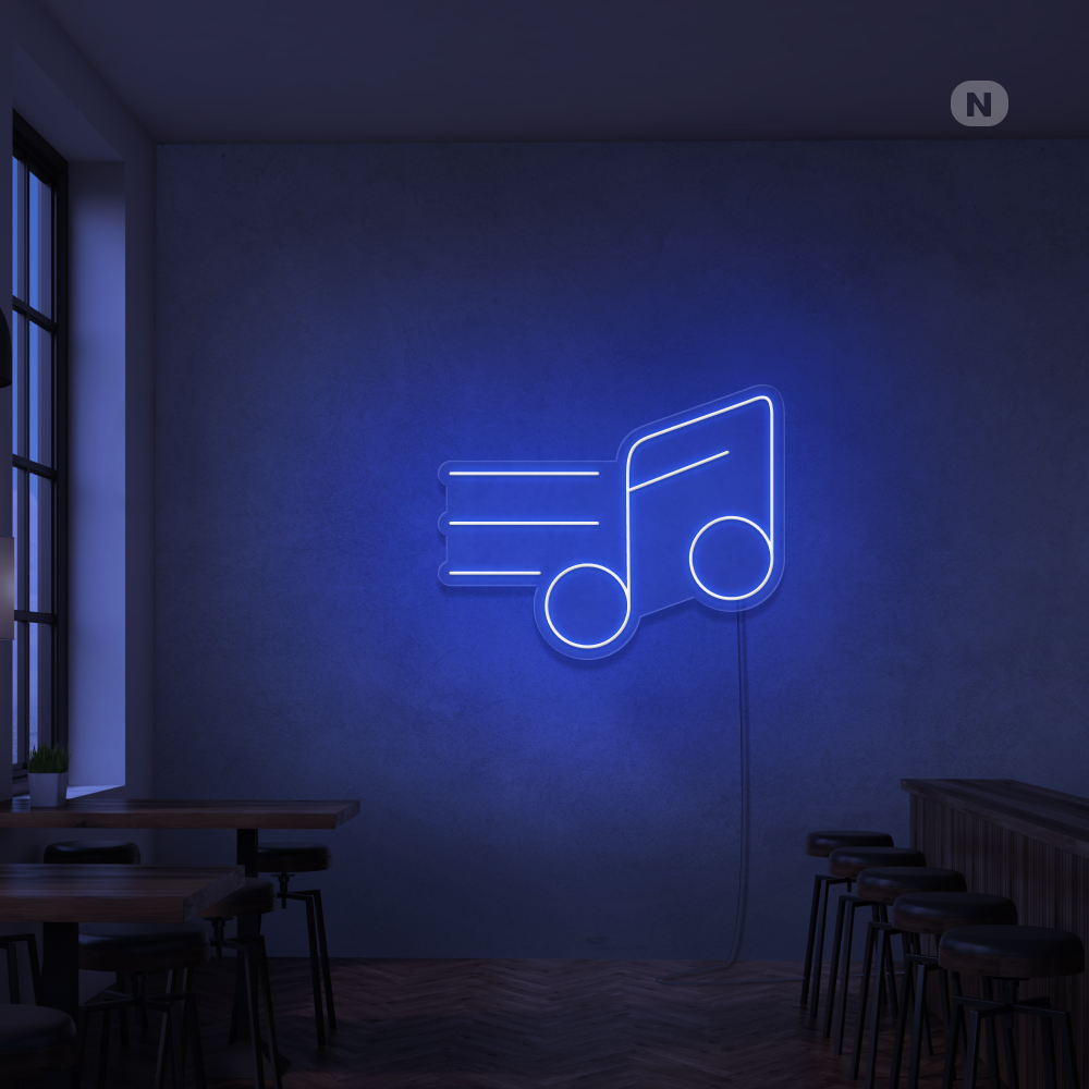 Cartel neon Nota musical