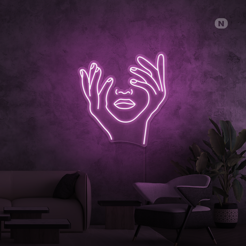 Cartel neon Rostro artístico