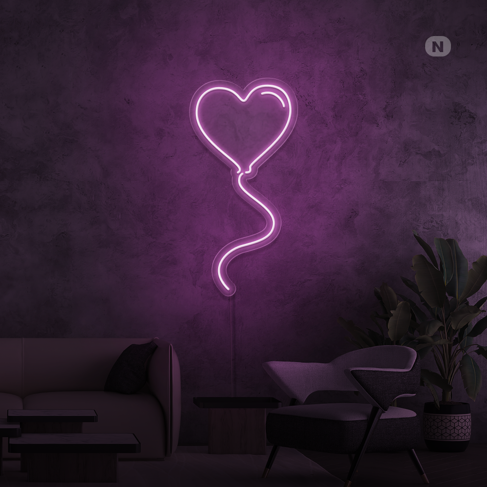 Cartel neon Globo del amor