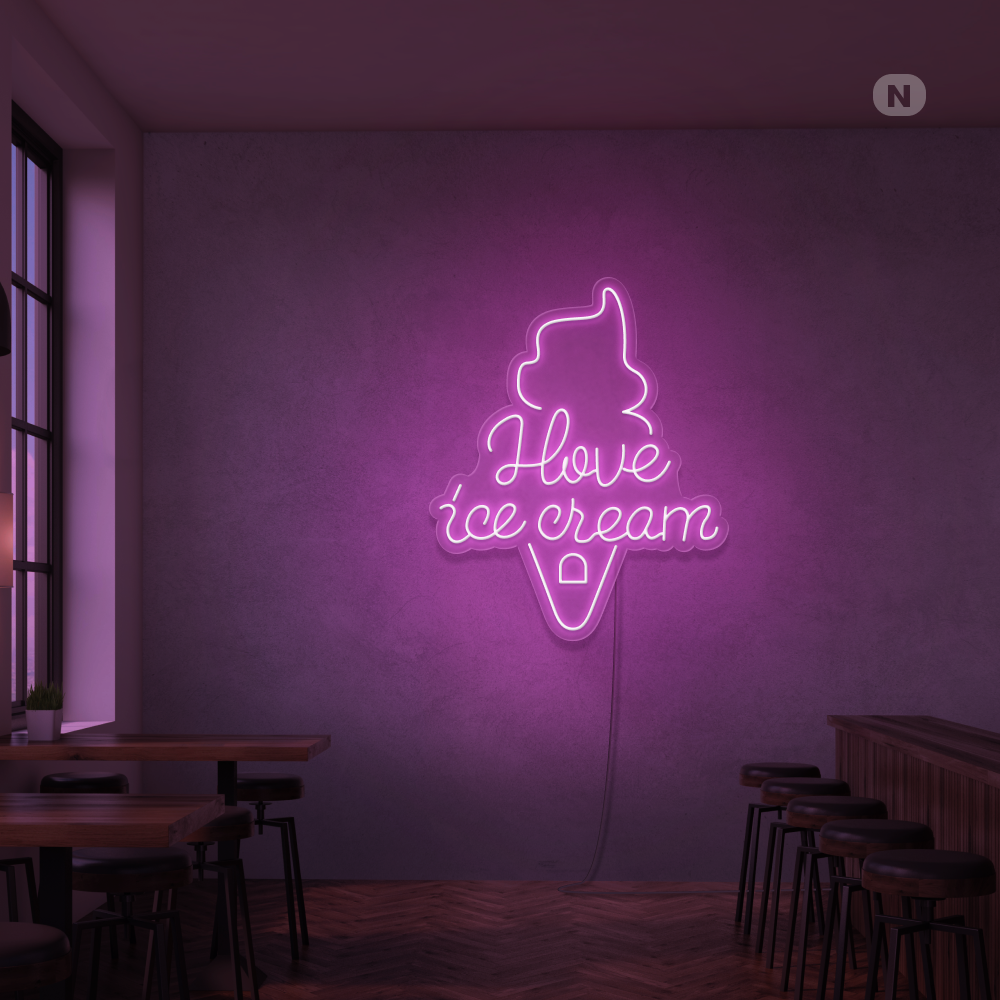 Cartel neon I love ice cream