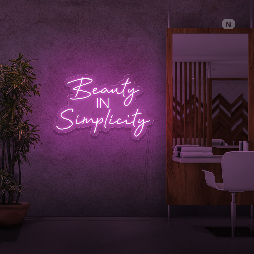 Cartel neon Beauty in Simplicity