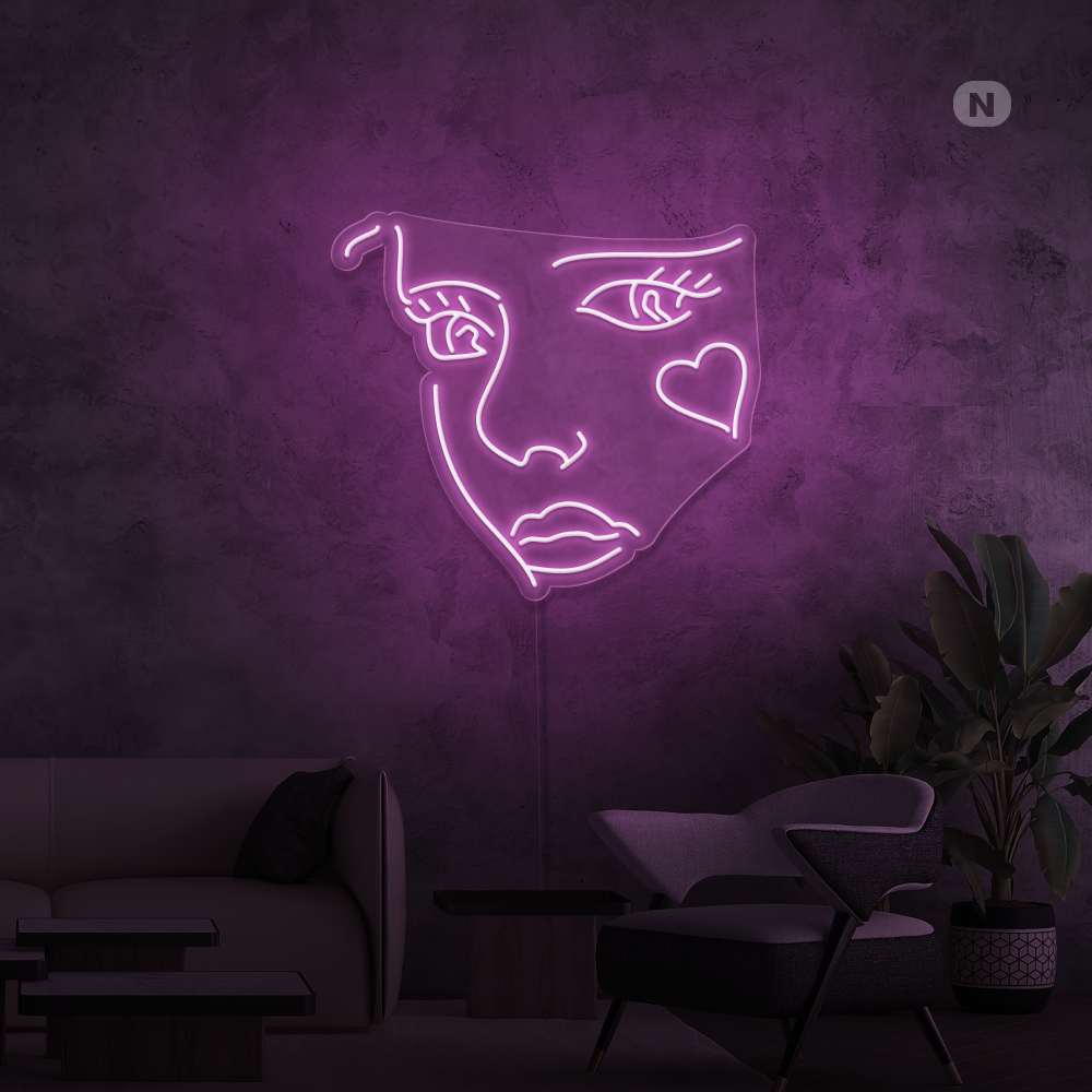 Cartel neon Cara de Joker