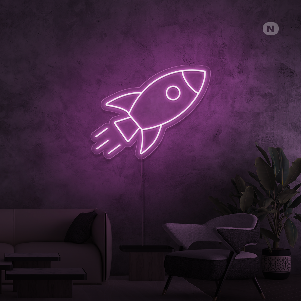 Cartel neon Cohete