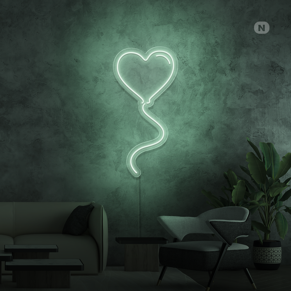 Cartel neon Globo del amor