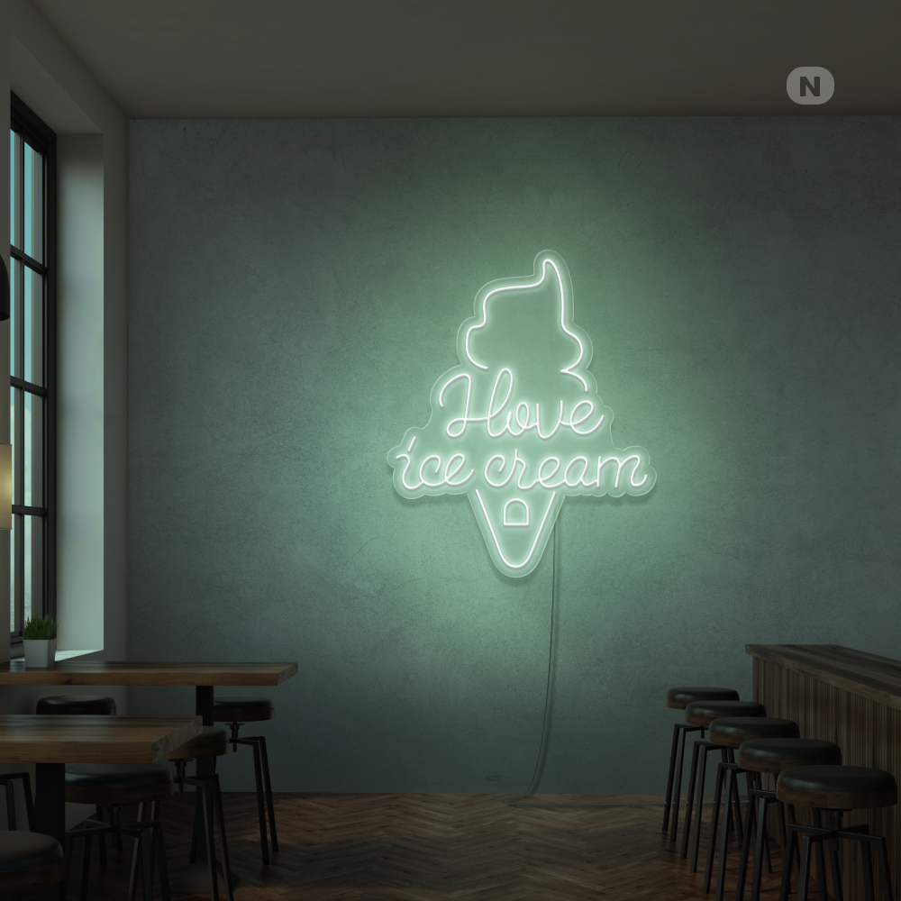 Cartel neon I love ice cream