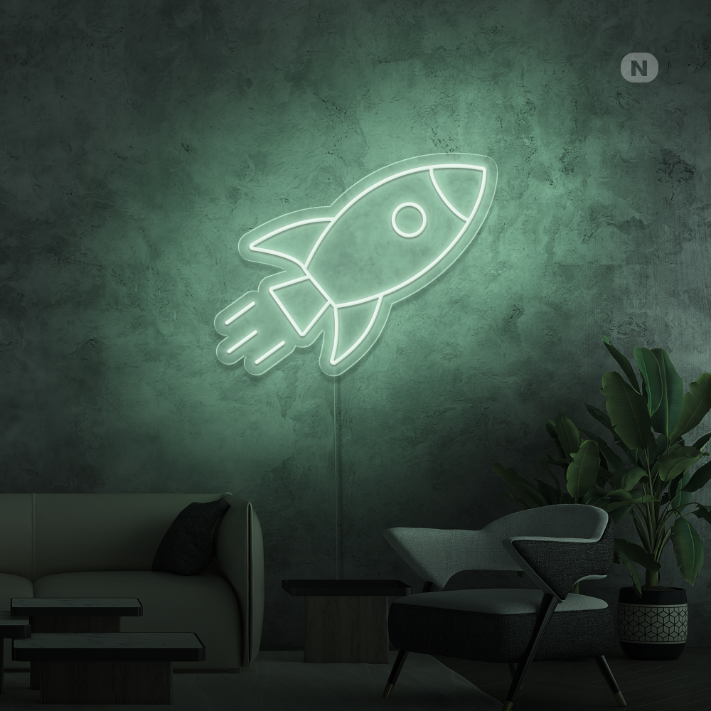 Cartel neon Cohete