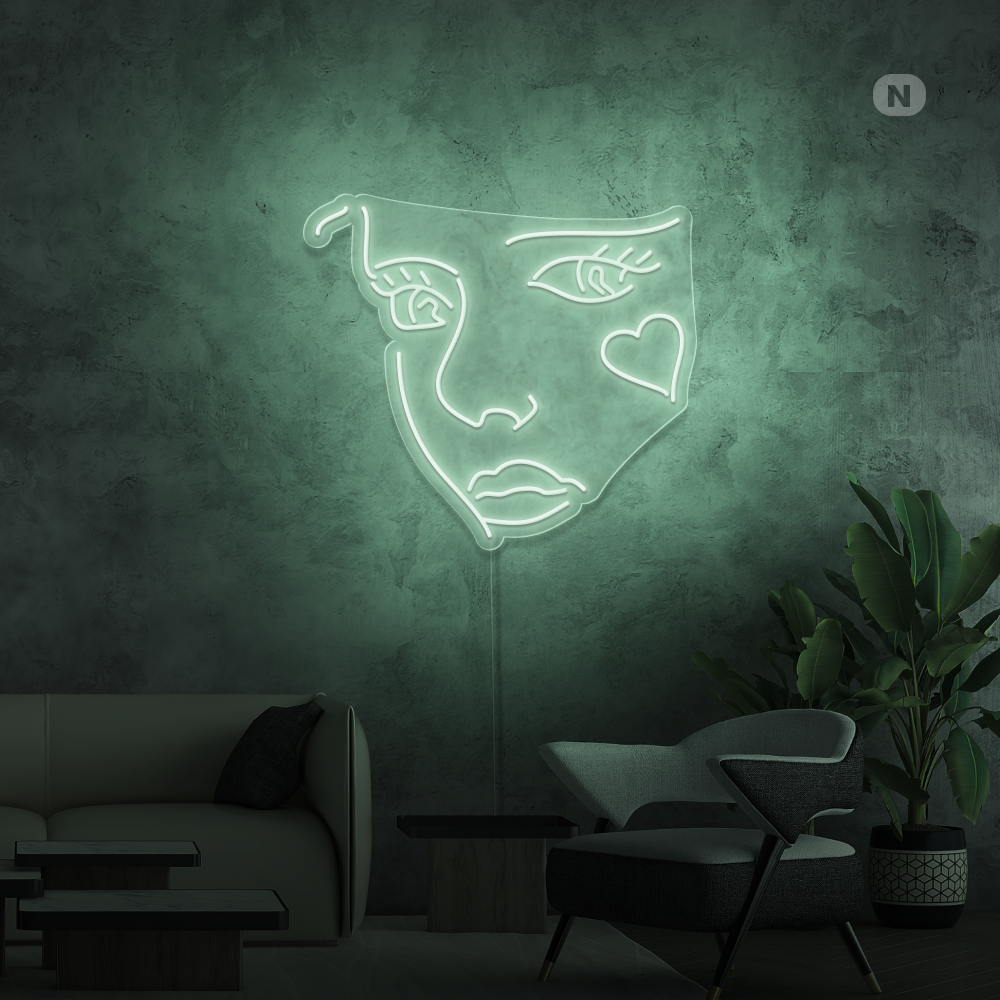 Cartel neon Cara de Joker