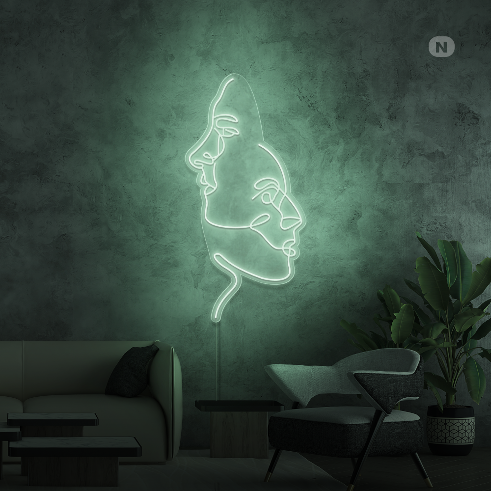 Cartel neon Los rostros