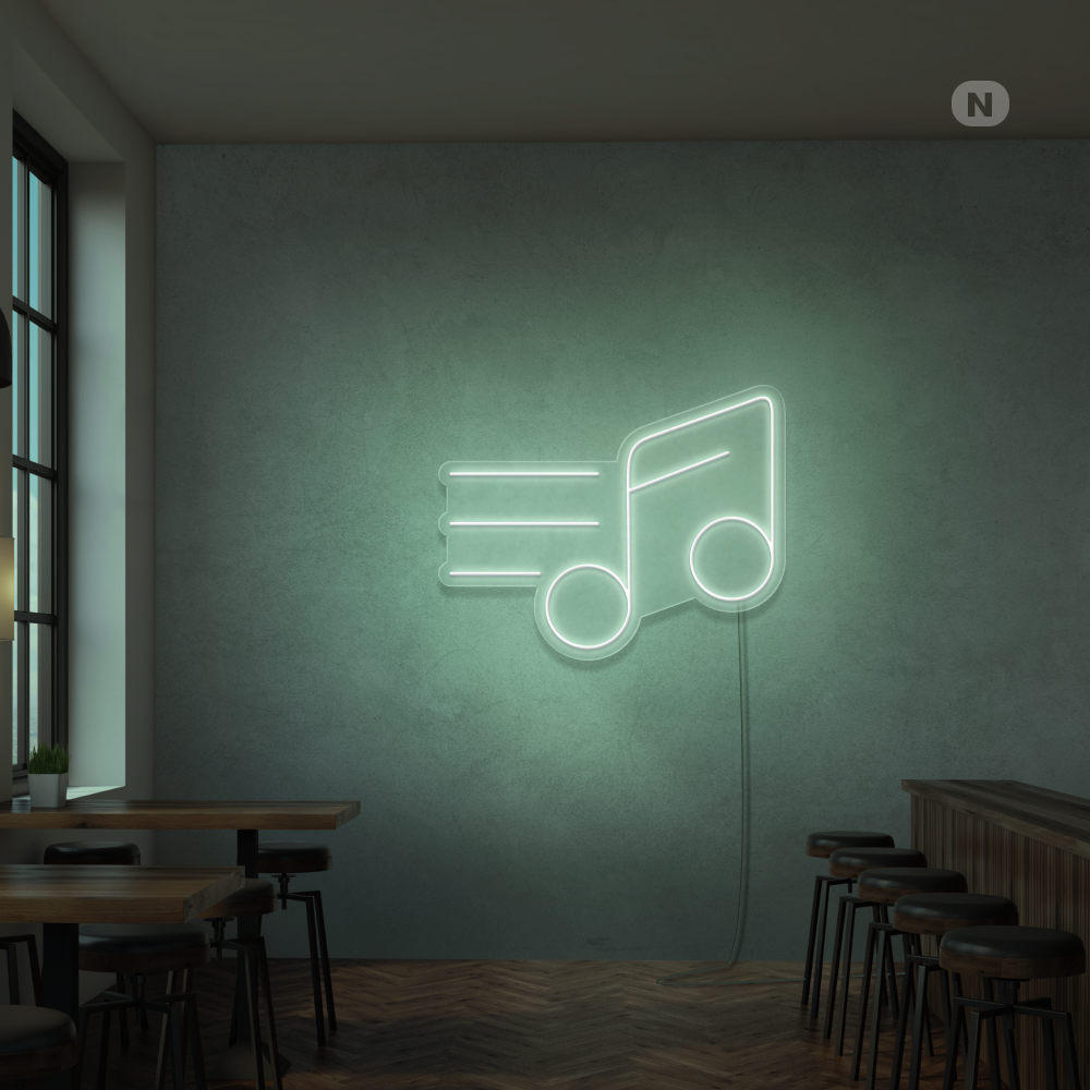 Cartel neon Nota musical