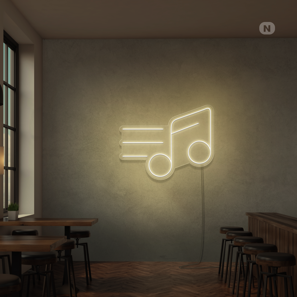 Cartel neon Nota musical