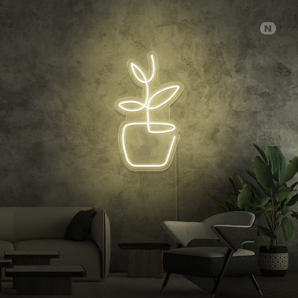 Cartel neon Maceta