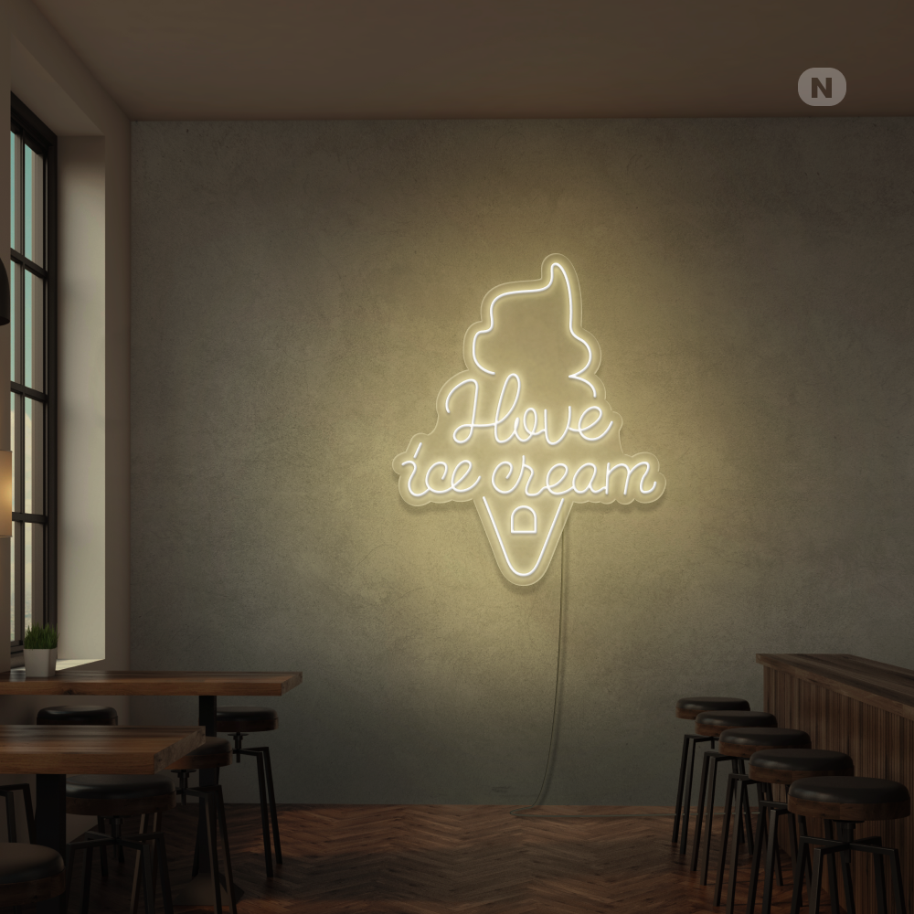 Cartel neon I love ice cream