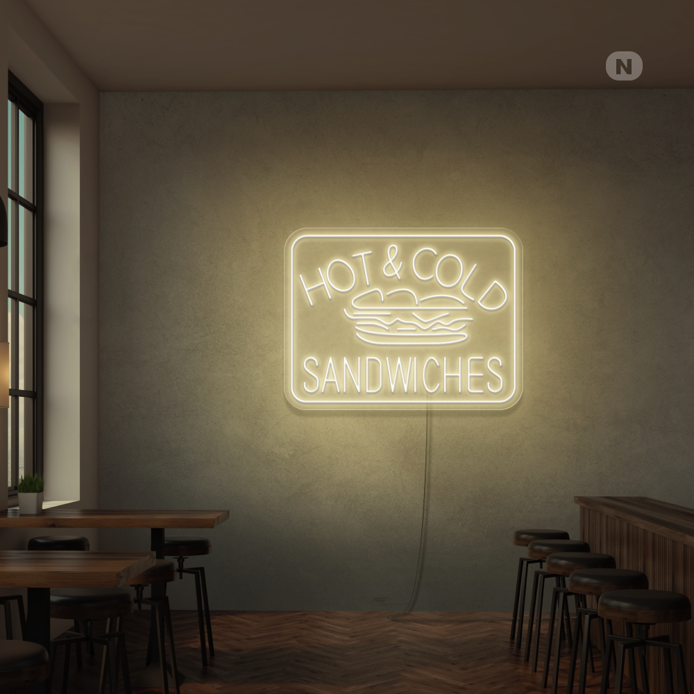 Cartel neon Hot & Cold Sandwiches