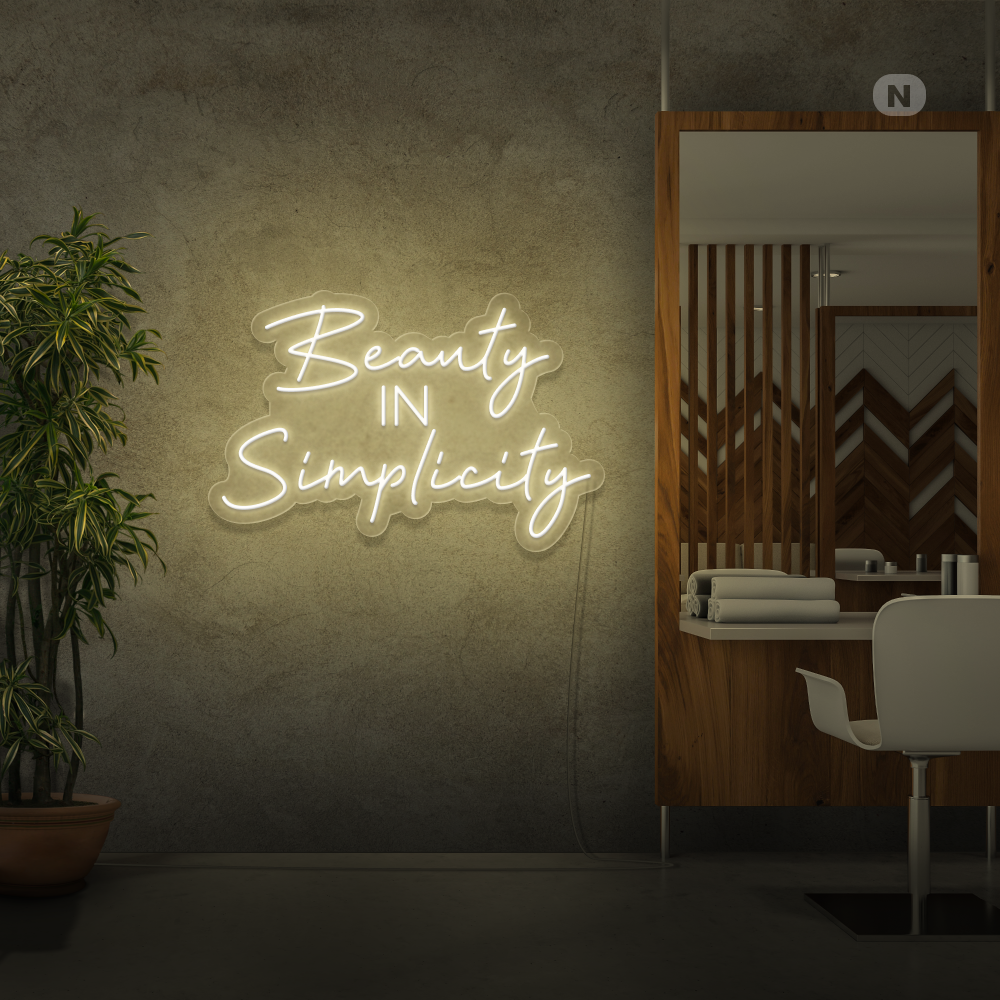 Cartel neon Beauty in Simplicity