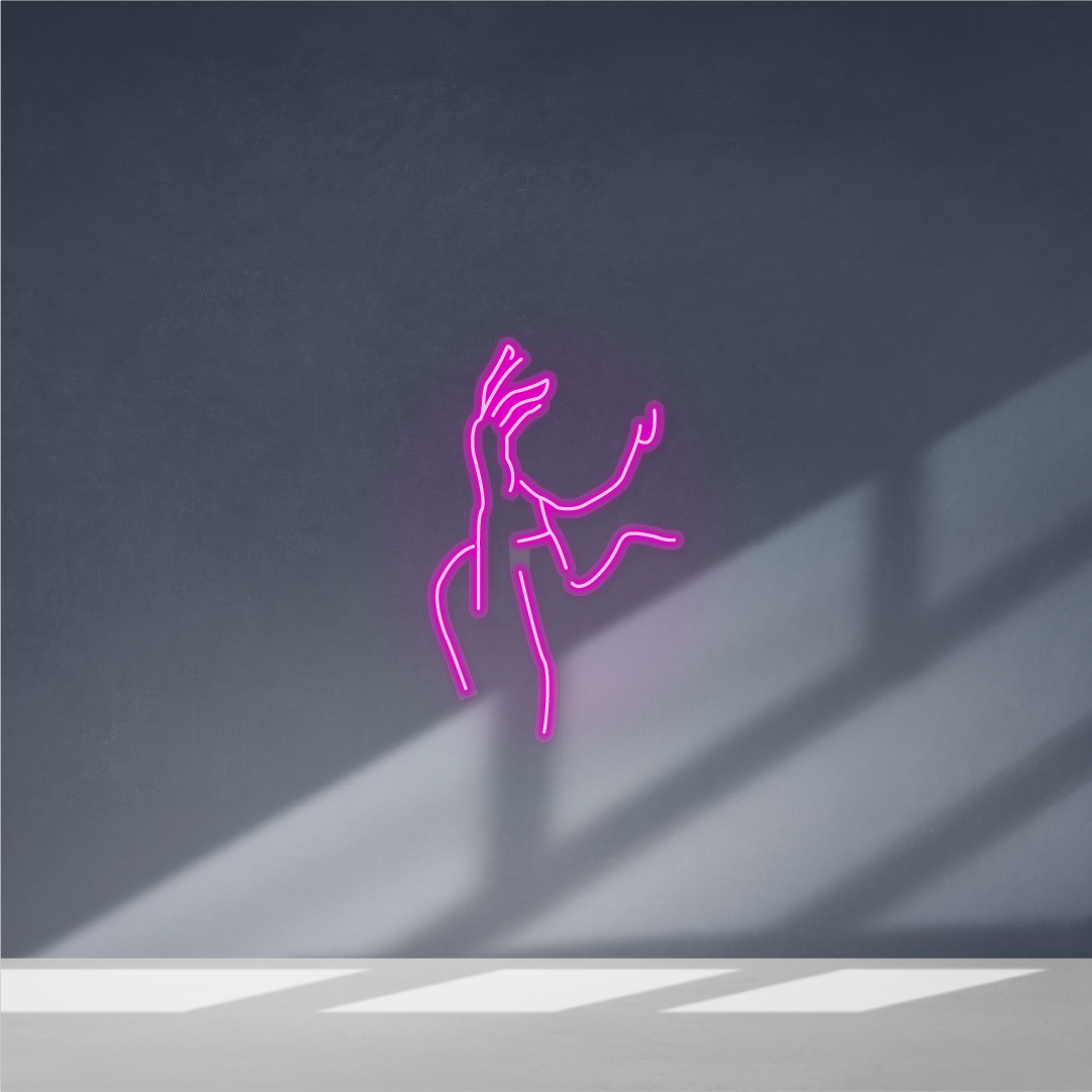Cartel neon Cara seductora
