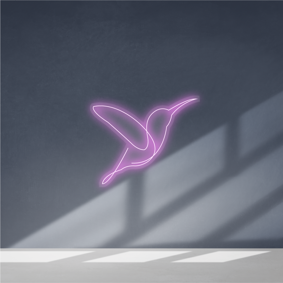 Cartel neon Pájaro artístico