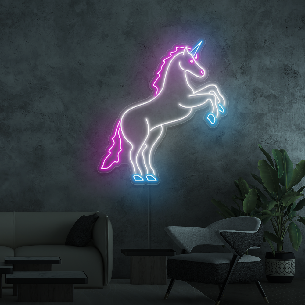 Cartel neon Unicornio