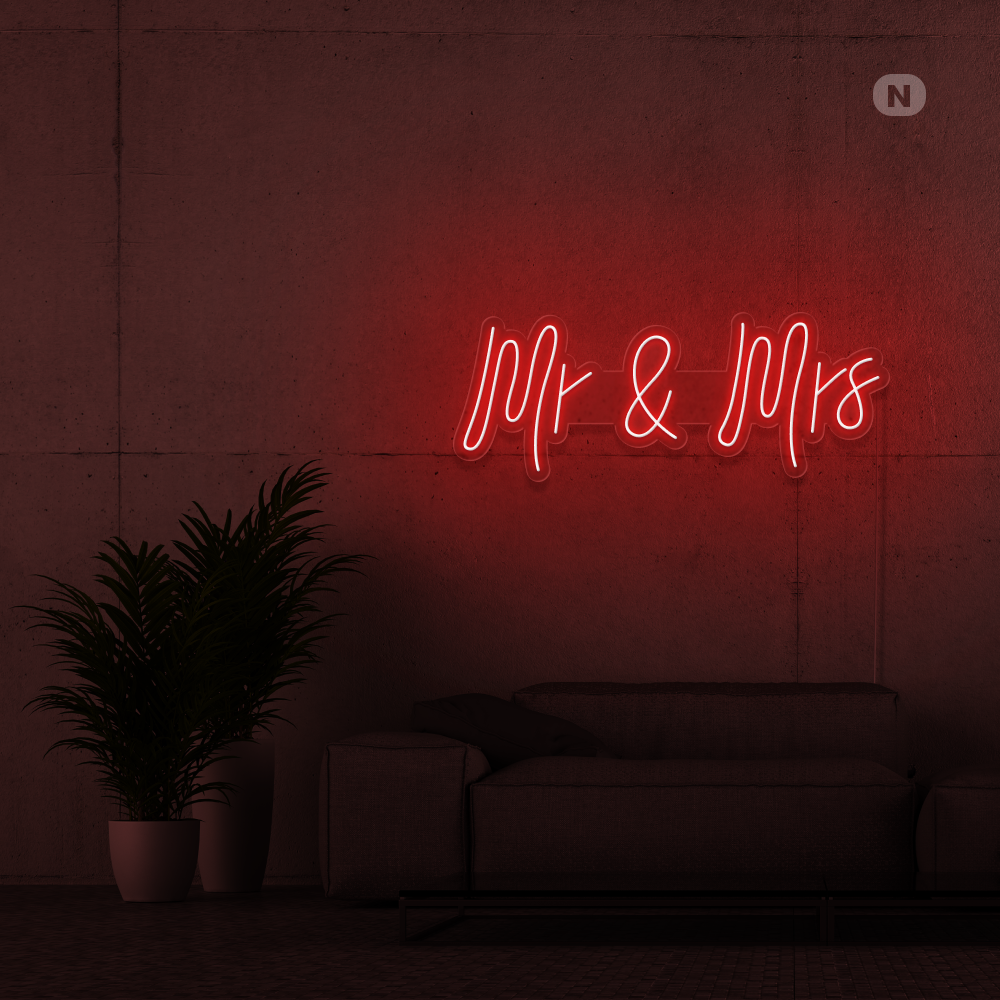 Cartel neon Mr & Mrs