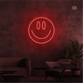 Cartel neon Cara sonriente