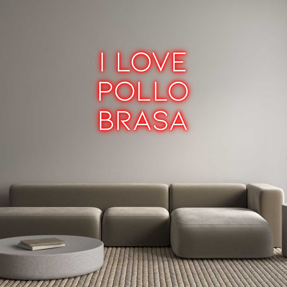 Neon personalizado: I LOVE
POLLO...