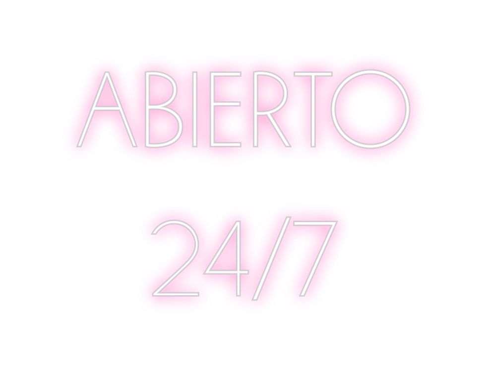Neon personalizado: ABIERTO
24/7
