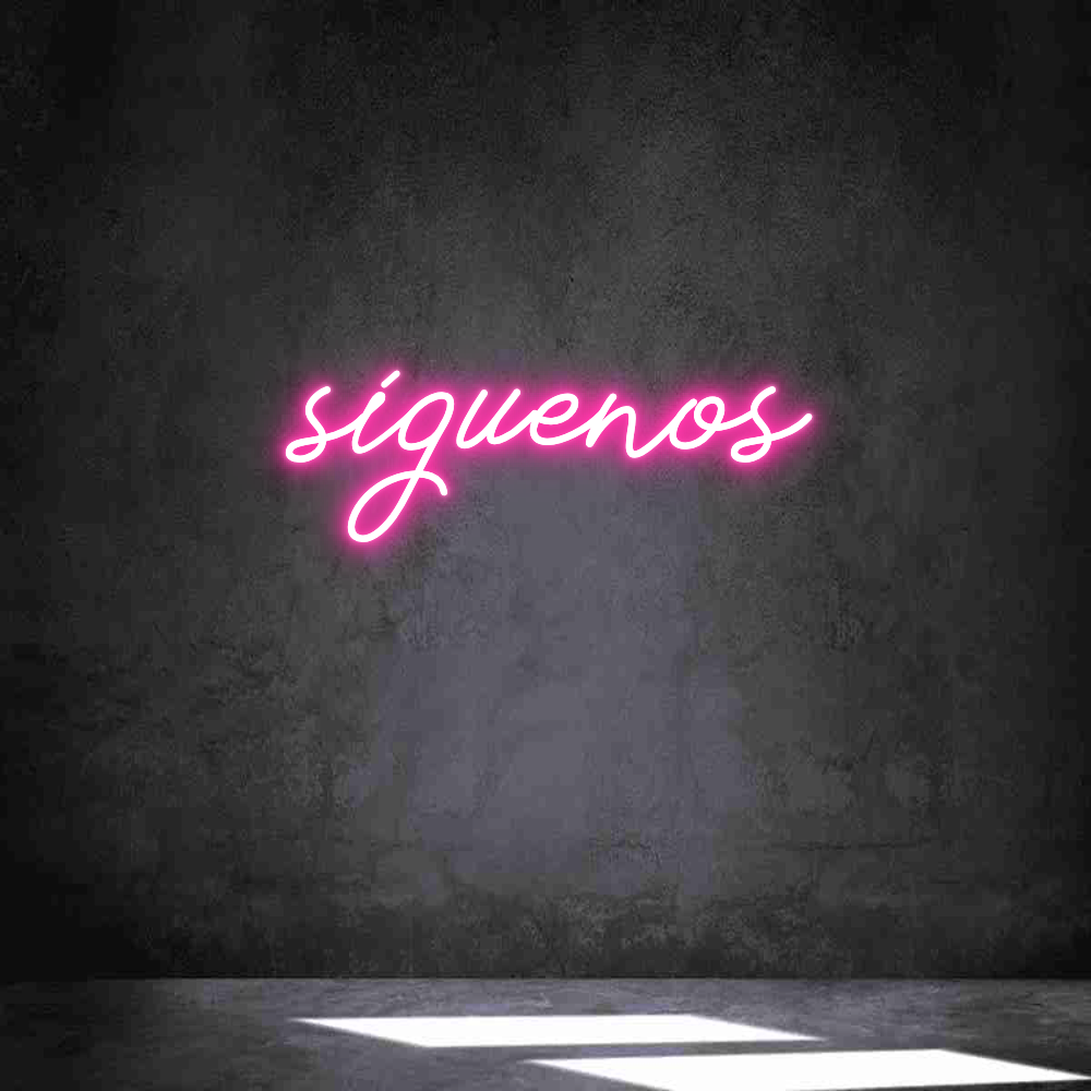 Neon personalizado: síguenos
