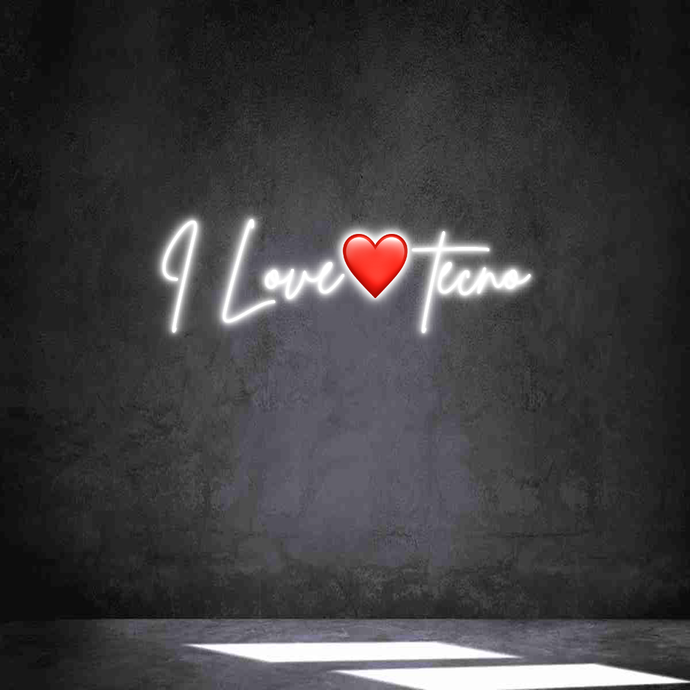 Neon personalizado: I Love❤️ tecno