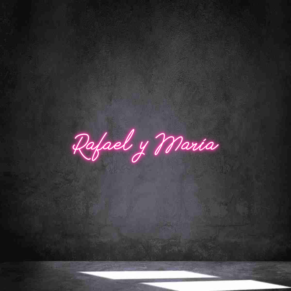 Neon personalizado: Rafael y María