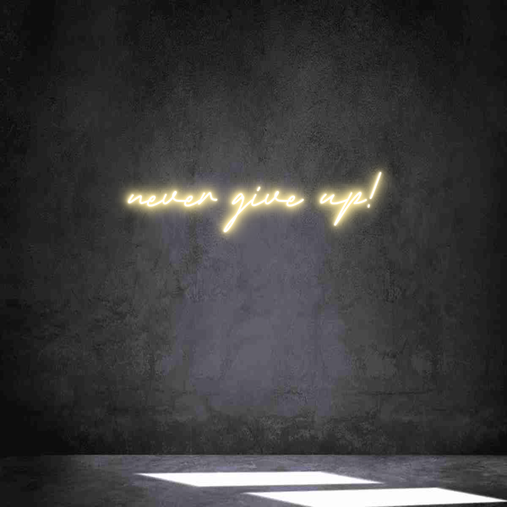 Neon personalizado: never give up!