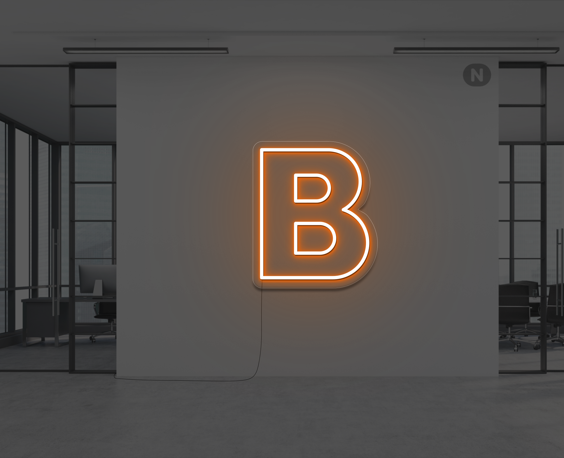 letras-de-neon-b-naranja
