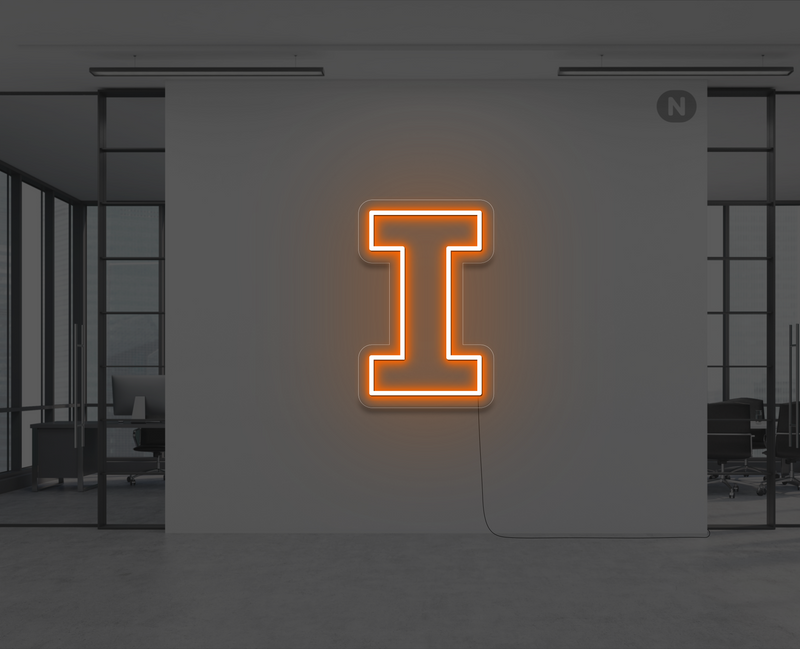 letras-de-neon-i-naranja