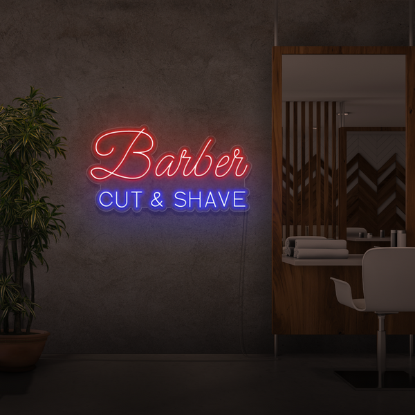 Cartel neon Barber Cut & Shave