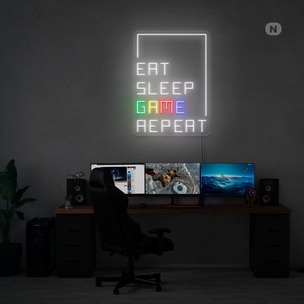 Cartel neon Eat Sleep Game Repeat