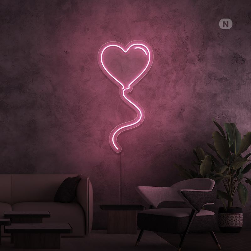 Cartel neon Globo del amor