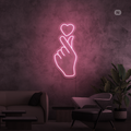Cartel neon Mano de amor