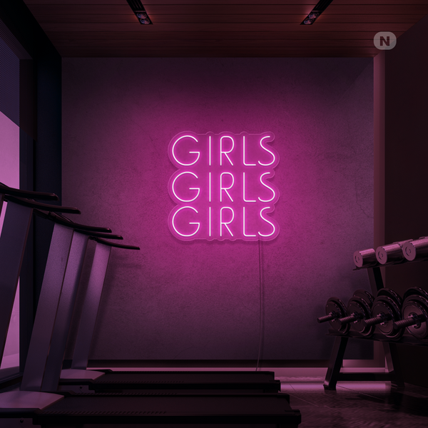 Cartel de neón Girls Girls Girls